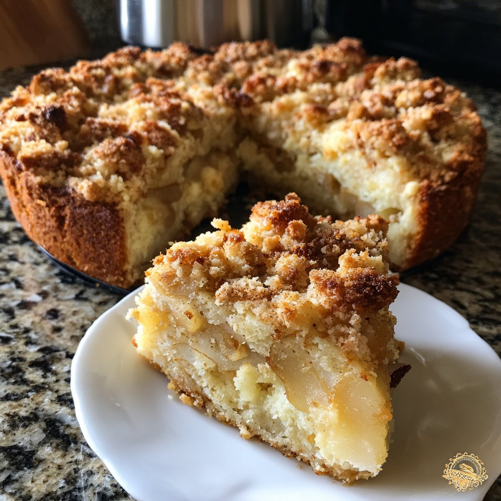 Kuchen mit Birnen und Streuseln