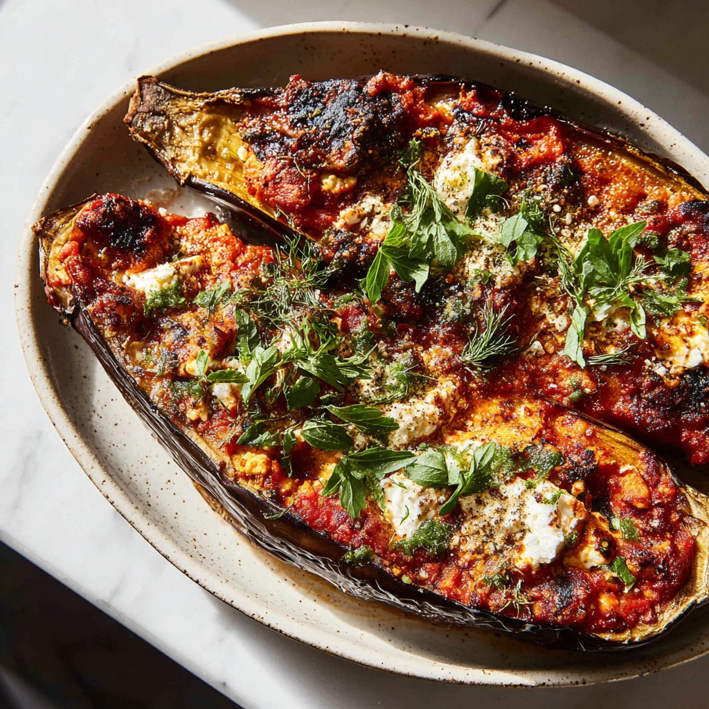 Auberginen mediterran pikant