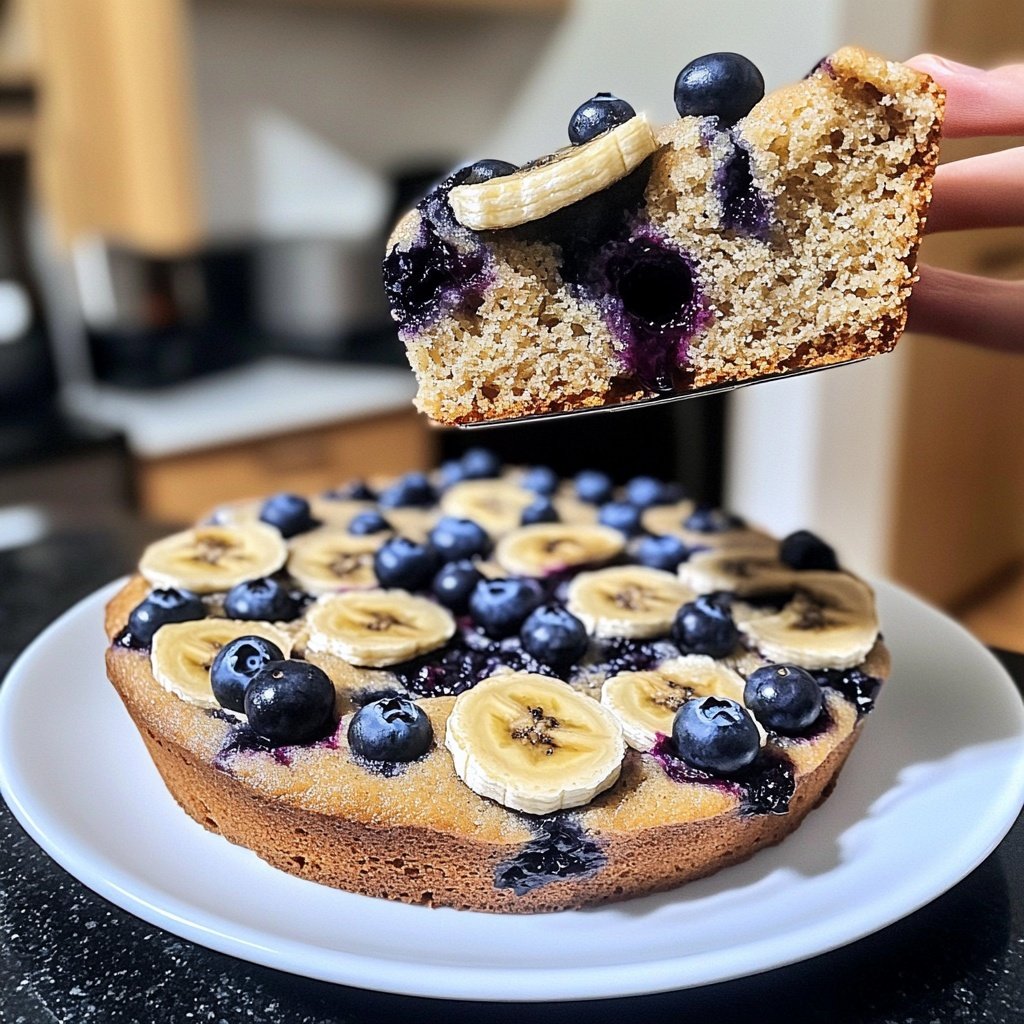 Bananenbrot mit Blaubeeren