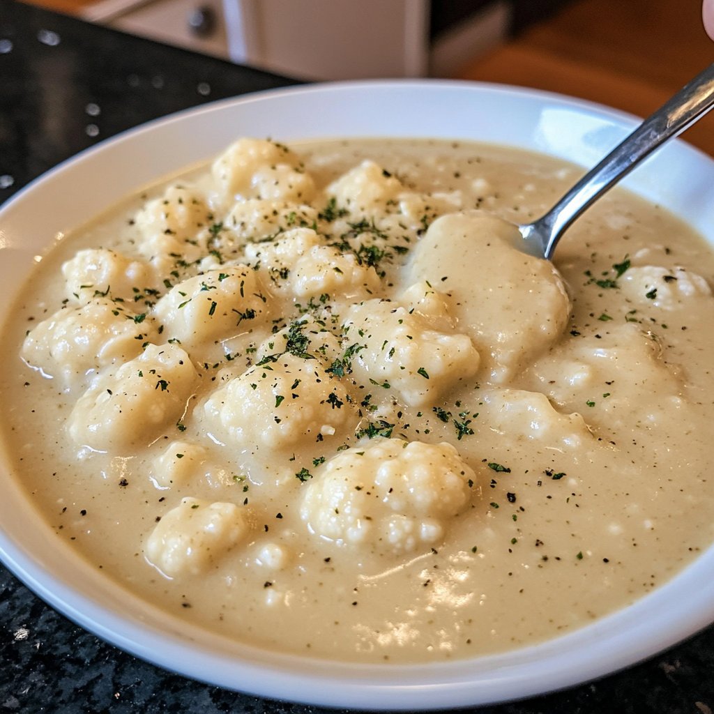 Cremige Blumenkohlsuppe mit einfachen Zutaten