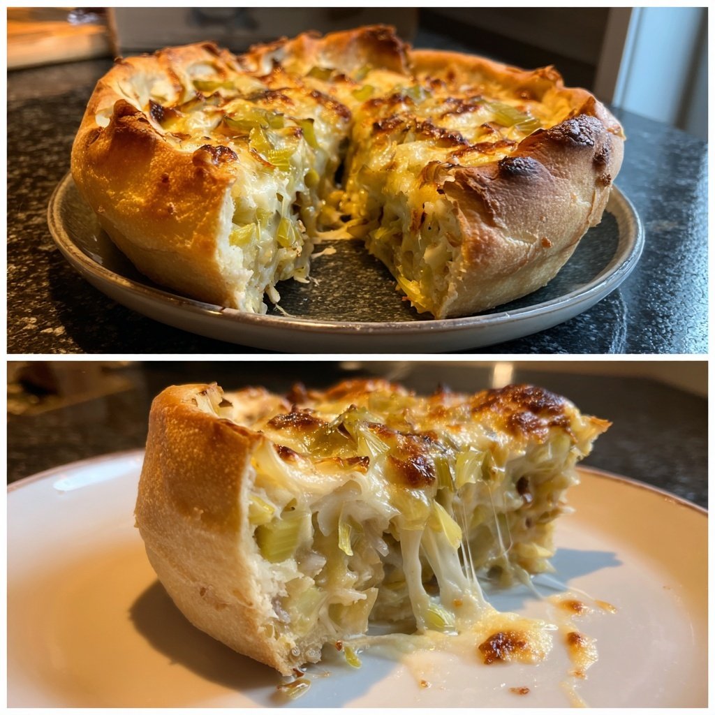 Nudelauflauf mit Lauch und Käse