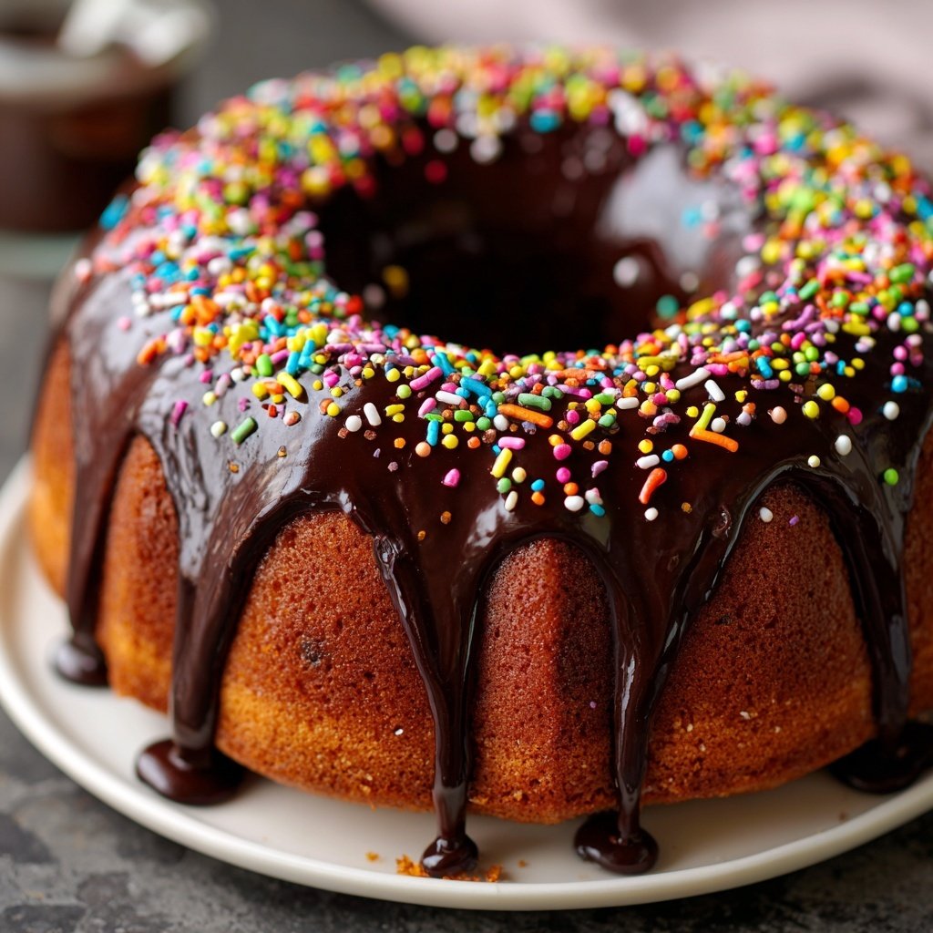 Geburtstagskuchen mit Schokoglasur