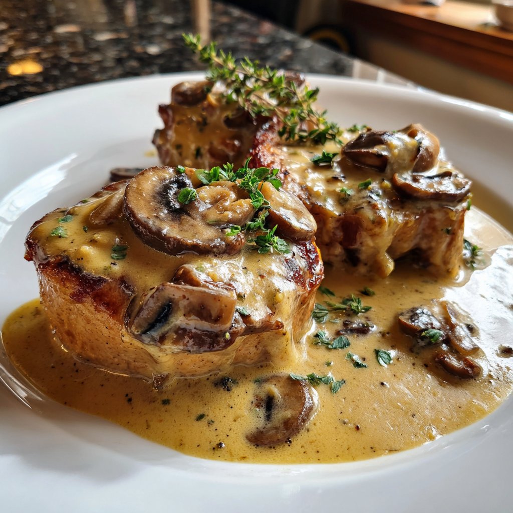 Schweinemedaillons mit Pilzrahm