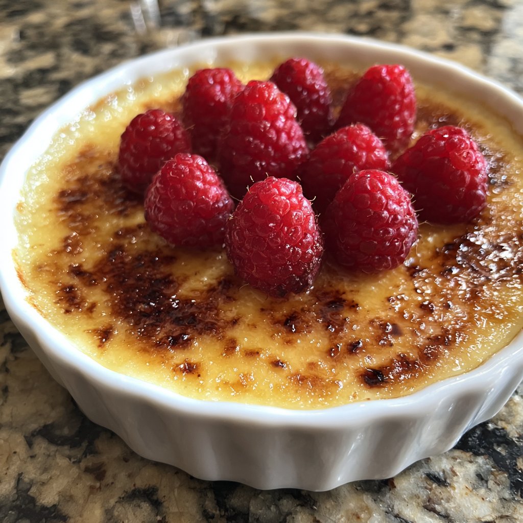 Crème Brûlée mit Himbeeren