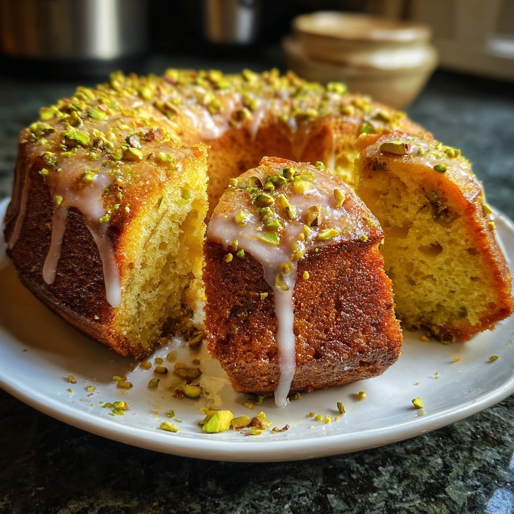 Zitronenkuchen mit Pistazien